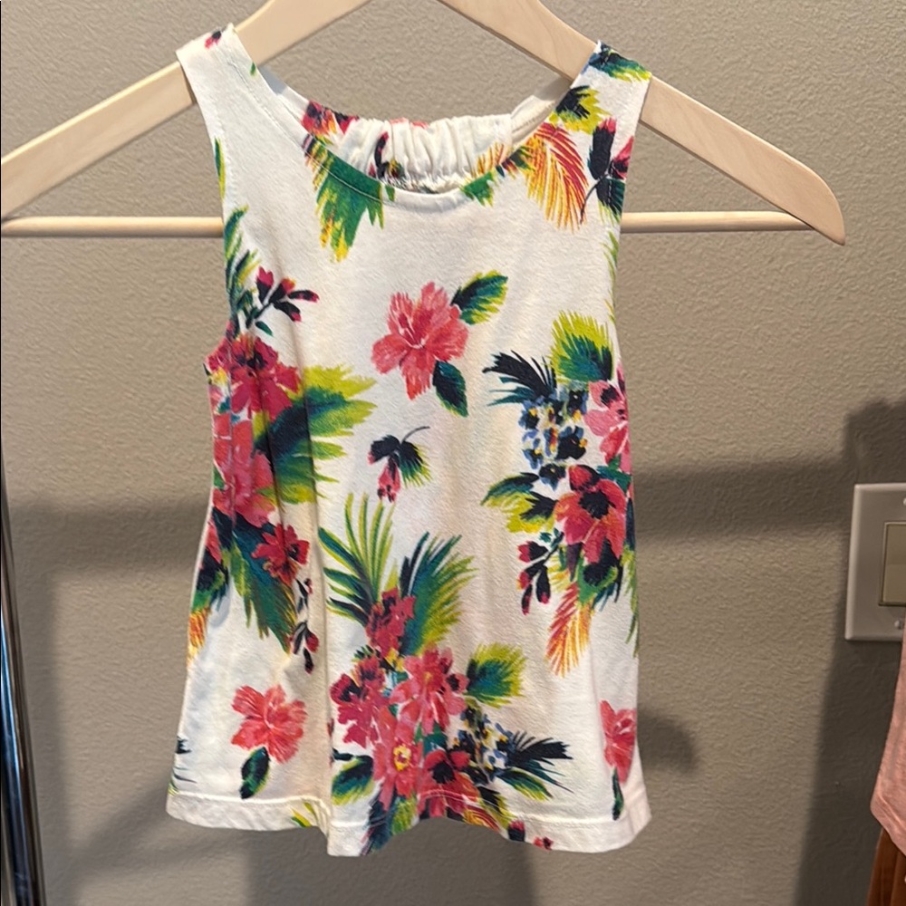 GAP White & floral Tank Top